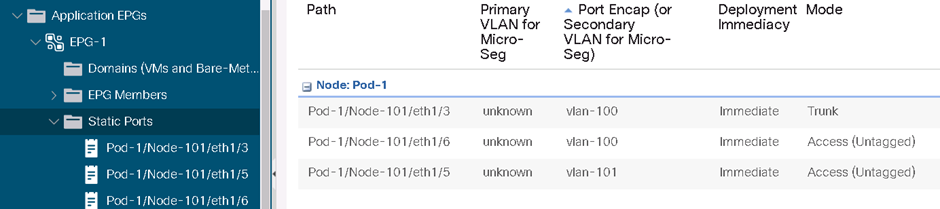 Top 20 Cisco ACI Interview Questions and Answers (2025) 2 Trunk Ports configured in one EPG