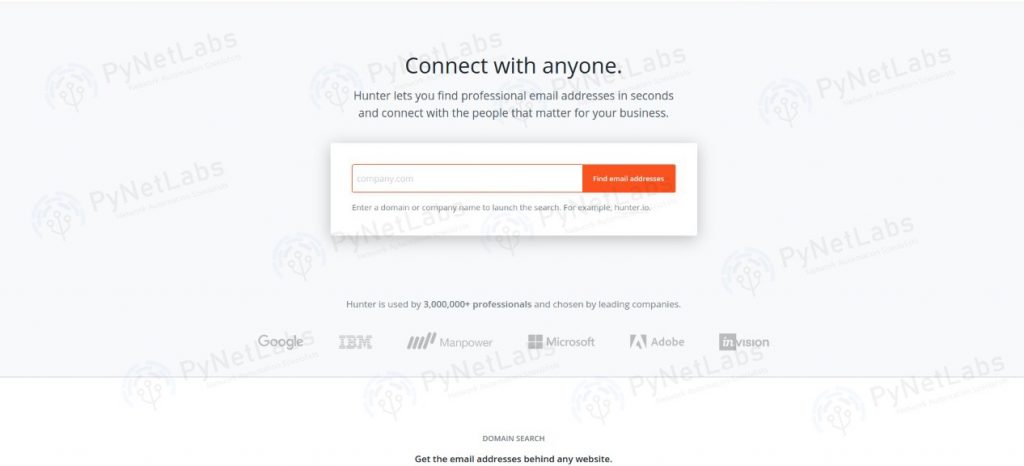 Top 20 OSINT Tools for 2025 (Free and Paid) 5 Hunter