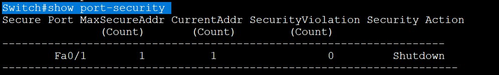 What is Port Security in Networking? 6 Shutdown command
