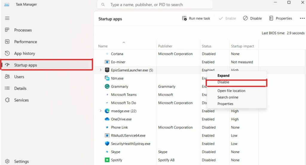 7 Common Network Issues and How to Solve Them 6 Disabling Task with Task Manager