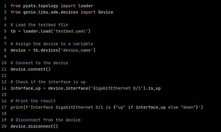 What is pyATS? - Everything You Need To Know 2 A Python program used for pyATS to automate network device testing